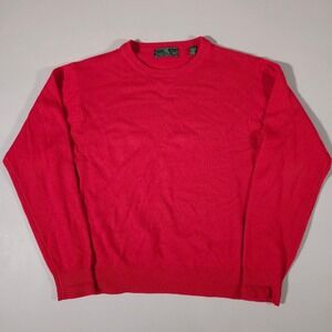 Embassy Row Sweater Mens XL Red 100% Cashmere Crewneck Long Sleeve Knit Pullover